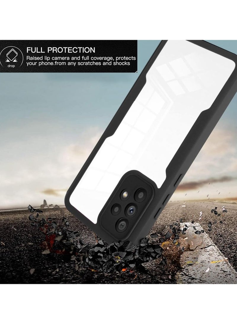 SanHu for Samsung Galaxy A73 5G Case, Ultra Thin Lightweight, Double-Sidedall-Inclusive Protection, Acrylic Clear Back Cover Samsung Galaxy A73 5G, Black - Image 2