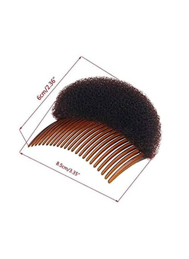 SYBL 2Pcs Charming Bump It Up Volume Inserts Hair Comb Hair Stick Bun Maker Tool Do Beehive Hair Base Styling Accessories For Women Lady Girl1 Black1 Brown - Image 3