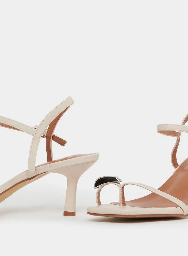 Styli  Beige Strappy Stiletto Heel Sandals for Women | Best Price UAE