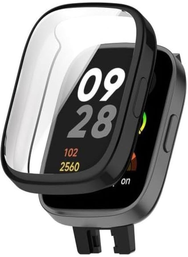 Generic - Screen Protector for Redmi Watch 3 Active/Redmi Watch 3 Lite, TPU Bumper Frame Full Edge Protective Cover (Black) - Image 1