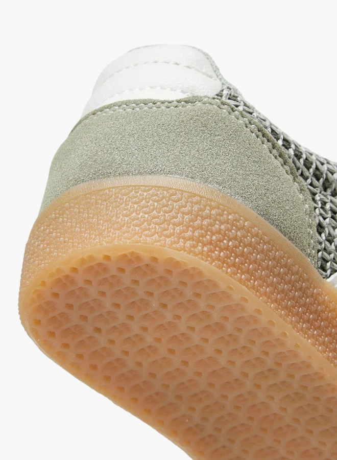 JUNIORS Panelled Sneakers with Hook and Loop Closure