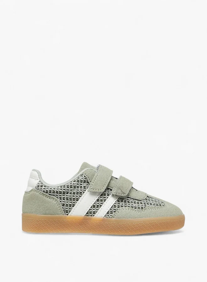 JUNIORS Panelled Sneakers with Hook and Loop Closure