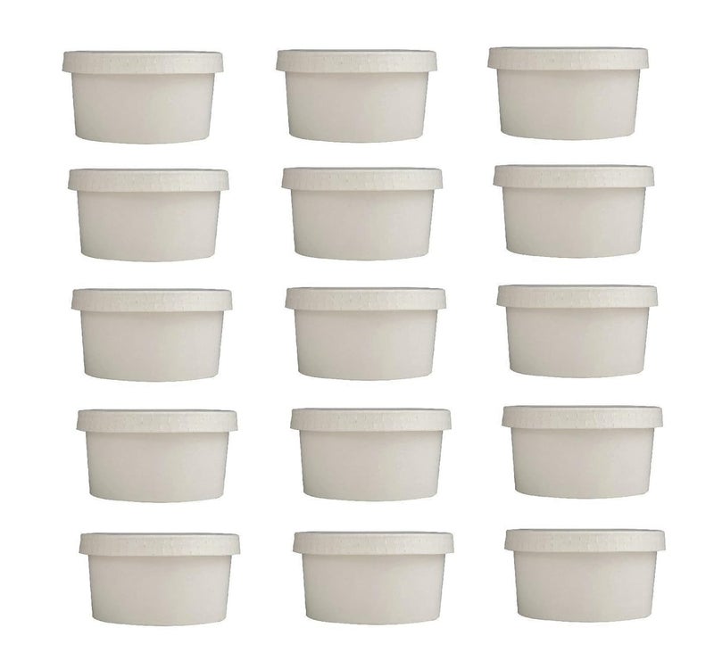 SHOP  SHOPPEE SHOP & SHOPPEE Disposable Thick-Walled Hard Craft Hard Paper Food Container Bowl/Tub with lid - 350 ml (Pack of 25, White) - Image 2