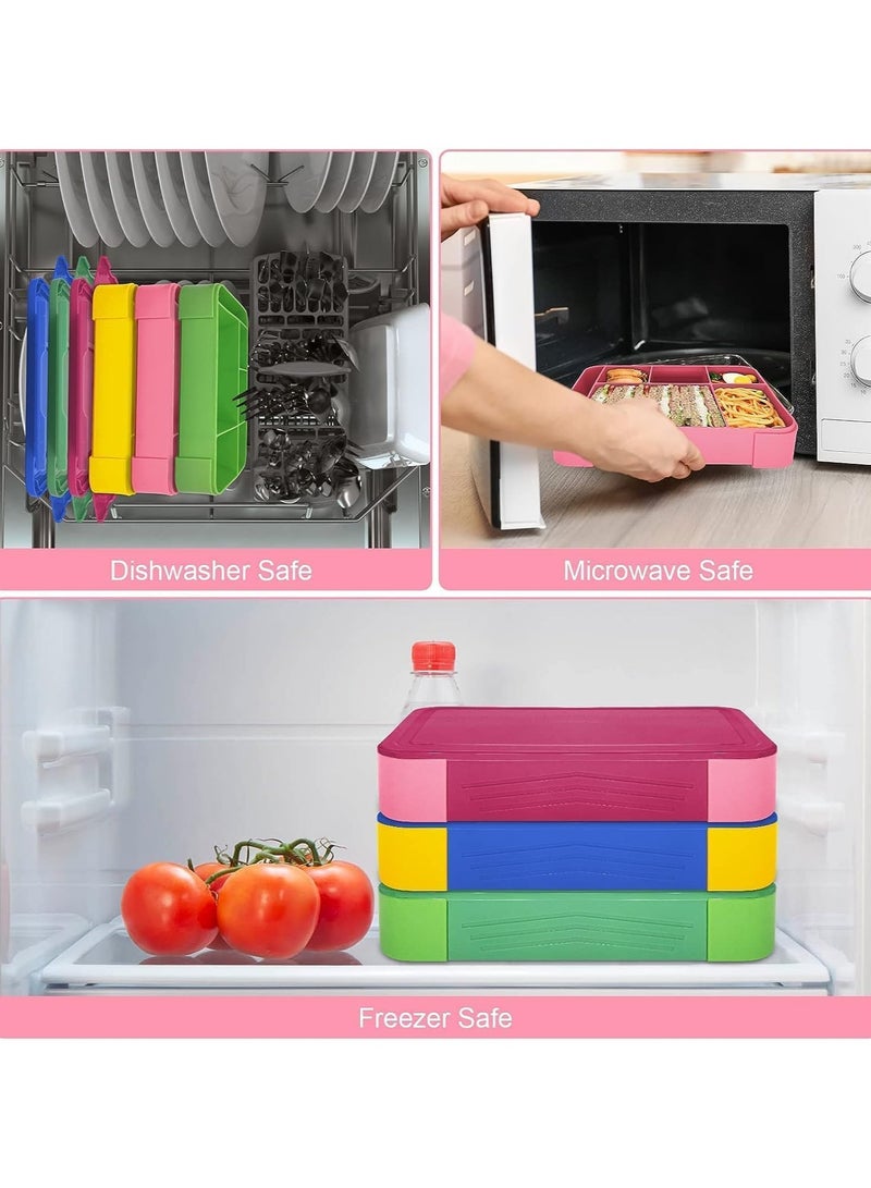Lunch Box for Kid School,Children's Lunch Box with Compartments, Bento Box Children, Leak-proof Lunch Box for Girls and Boys, Snack Box, Perfect for School, Nursery & Trips (Pink Rose)  - Image 5