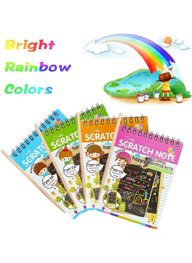 deziine deziine�.Fx A6 Drawing Book 10 Pages Rainbow Scratch Paper Notes Scratch Art Activity Books 5.5 inch x 4 inch Scratch Magic Doodle Note Pad for Kids Arts and Crafts Perfect Travel Activity (Pack of 5)  - Image 4