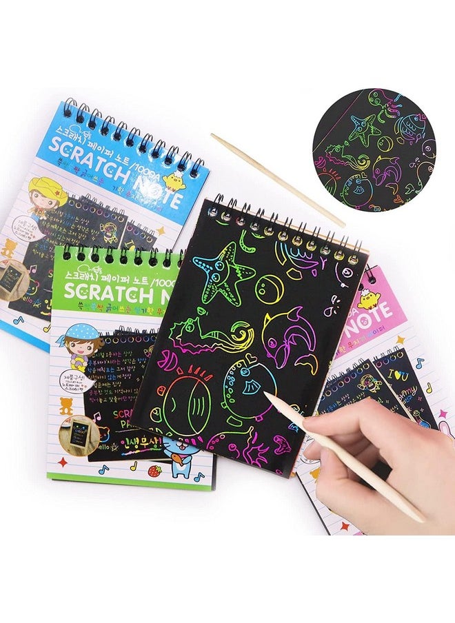 deziine deziine�.Fx A6 Drawing Book 10 Pages Rainbow Scratch Paper Notes Scratch Art Activity Books 5.5 inch x 4 inch Scratch Magic Doodle Note Pad for Kids Arts and Crafts Perfect Travel Activity (Pack of 5)  - Image 5