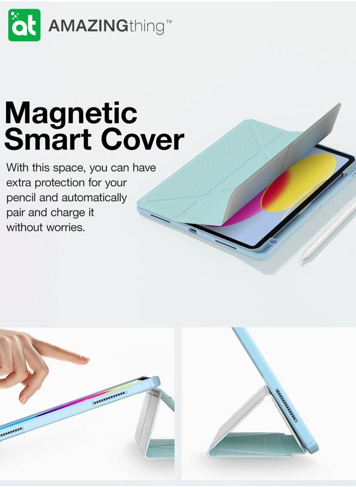 AMAZINGthing جراب Titan Pro لجهاز iPad الجيل العاشر (2022) مقاس 10.9 بوصة مع فتحة لتخزين القلم - أزرق جديد  - Image 3