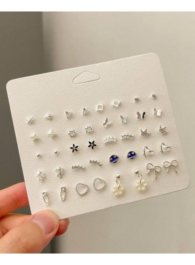 1 Set Of 20 Pairs Of Earrings Set For Women and Girls Daily Use - Image 3