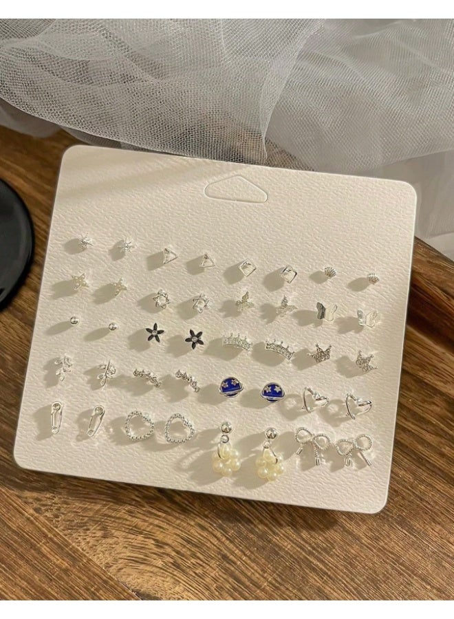 1 Set Of 20 Pairs Of Earrings Set For Women and Girls Daily Use - Image 5