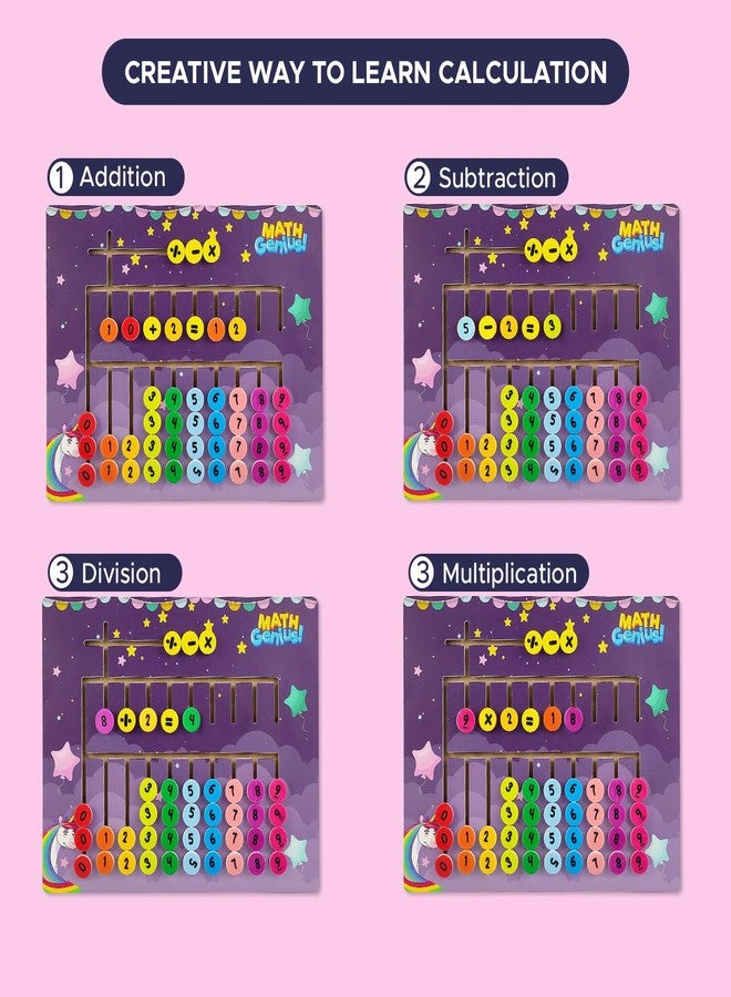 NHR Math Calculation Board for Kids, Numerical Maze Tracing Toy, Number Matching Puzzle & Basic Calculator Board, Early Educational Learning Toy for Toddlers 2+ Years (Purple) - Image 3