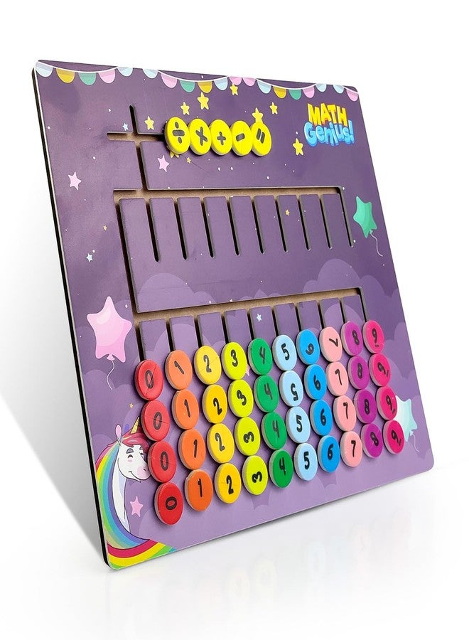 NHR Math Calculation Board for Kids, Numerical Maze Tracing Toy, Number Matching Puzzle & Basic Calculator Board, Early Educational Learning Toy for Toddlers 2+ Years (Purple) - Image 1