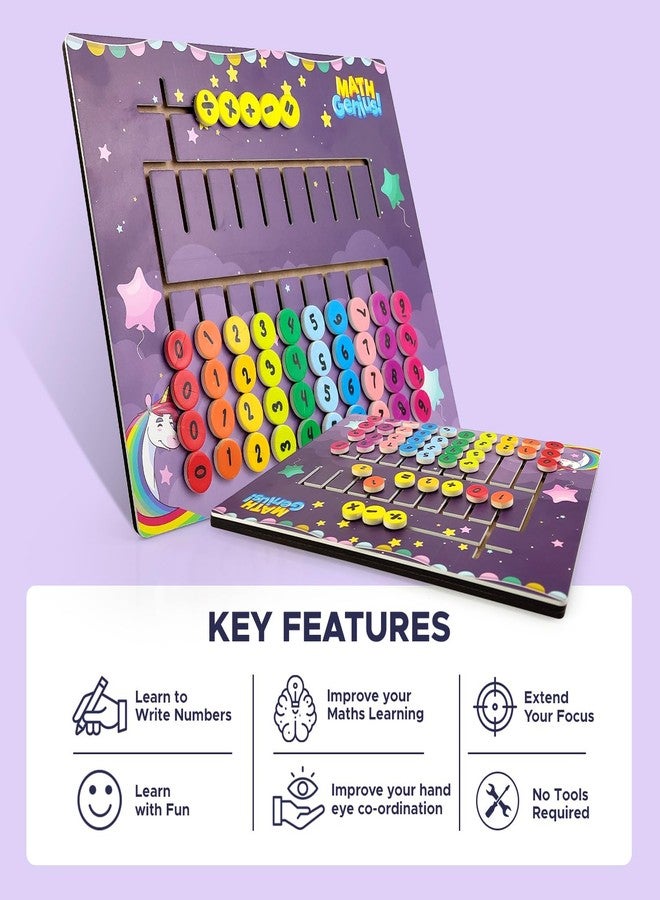 NHR Math Calculation Board for Kids, Numerical Maze Tracing Toy, Number Matching Puzzle & Basic Calculator Board, Early Educational Learning Toy for Toddlers 2+ Years (Purple) - Image 5