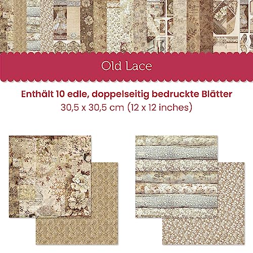 Stamperia Double-Sided Paper Pad 12"X12" 10/Pkg-Old Lace, 10 Designs/1 Each - Image 2