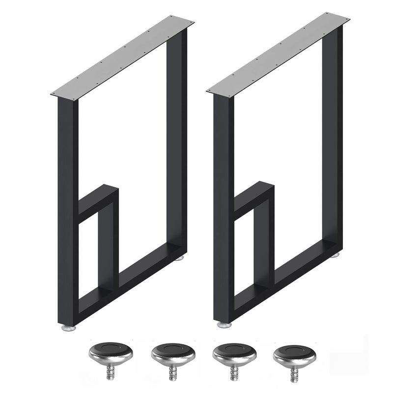 YCCO Metal Table Legs 28 InchCoffee Dining Table LegBench Legs Black Metal IronDesk Legs for TableHeavy Duty Furniture LegsPatas Para MesaEasy Install with Adjustable FeetDIY LegsSquare 2 Tier - Image 1