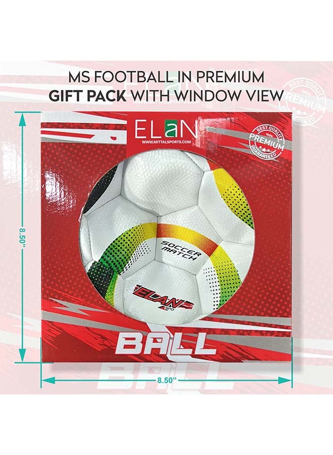 ELAN Official Size 5 Football with Premium Gift Box Packaging - Classic White High-Cladding PVC Soccer Ball for Training & Matches, All-Weather Durable Design (Ideal Sports Gift for Kids & Adults) - Image 3