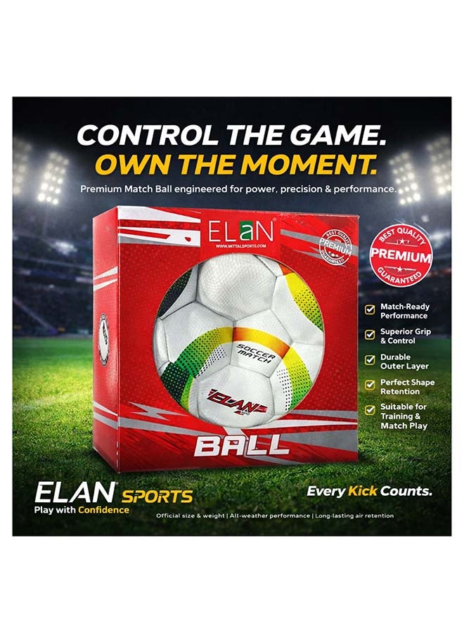 ELAN Official Size 5 Football with Premium Gift Box Packaging - Classic White High-Cladding PVC Soccer Ball for Training & Matches, All-Weather Durable Design (Ideal Sports Gift for Kids & Adults) - Image 4