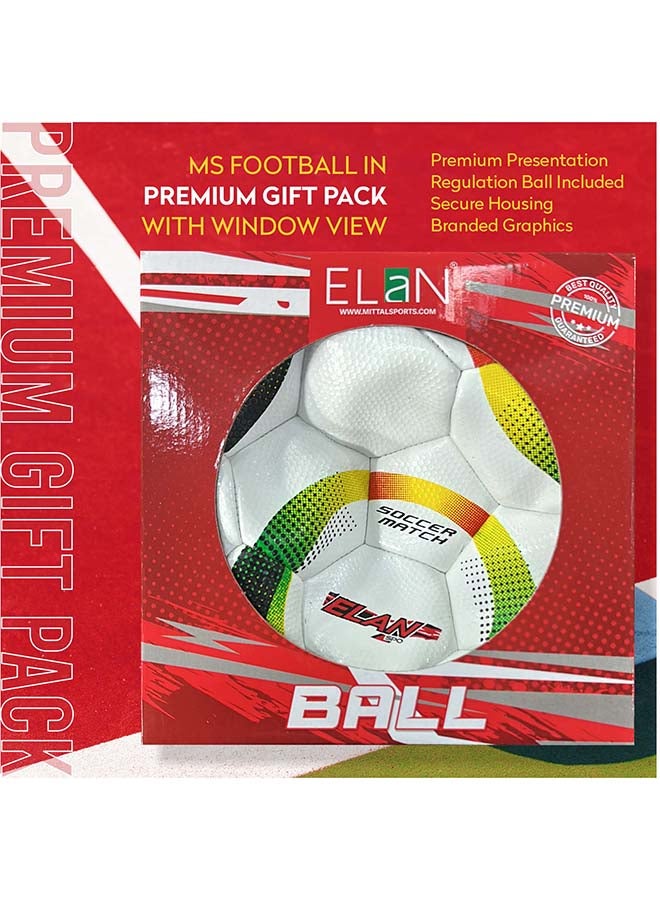 ELAN Official Size 5 Football with Premium Gift Box Packaging - Classic White High-Cladding PVC Soccer Ball for Training & Matches, All-Weather Durable Design (Ideal Sports Gift for Kids & Adults) - Image 5