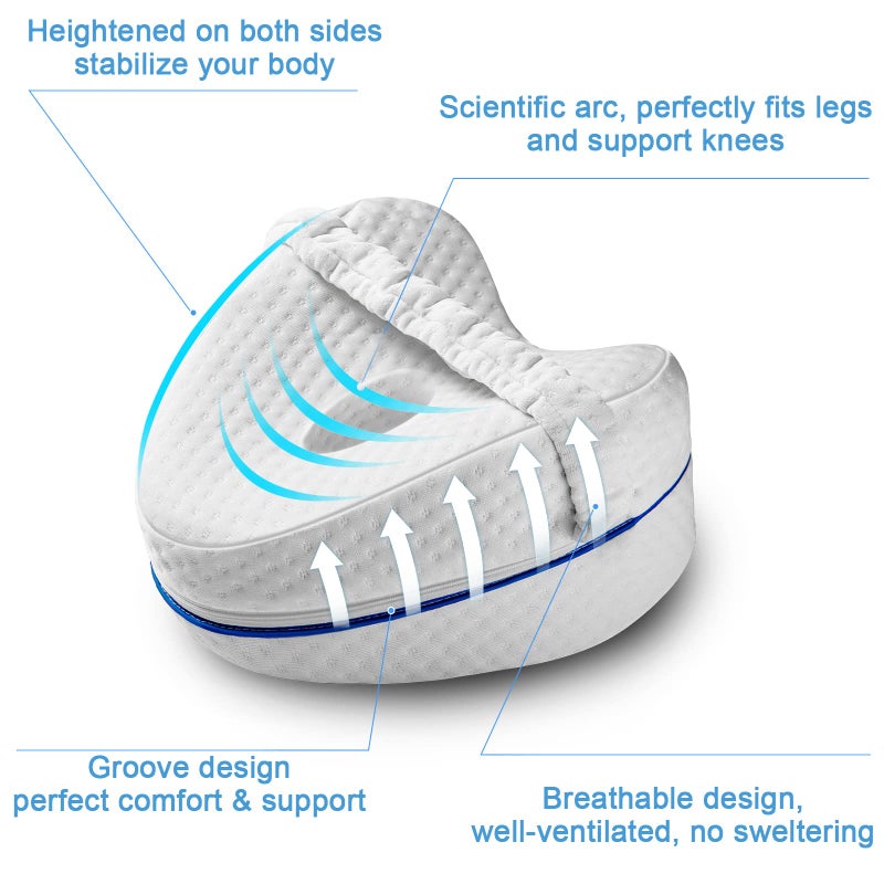 Vertdens Leg Pillow, Knee Pillow for Side Sleepers, Leg Pillows for Sleeping, Knee Cushion for Sleeping,Suitable for Relieving Leg, Back, Knee Pain - Image 2