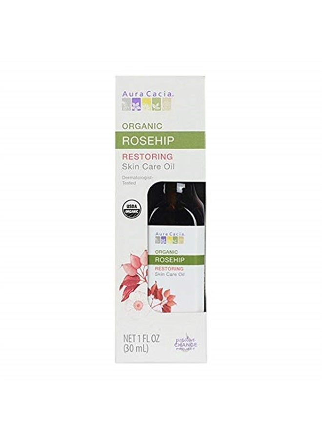 Aura Cacia Organic Rosehip Skin Care Oil | GC/MS Tested for Purity | 30ml (1 fl. oz.) in Box - Image 1