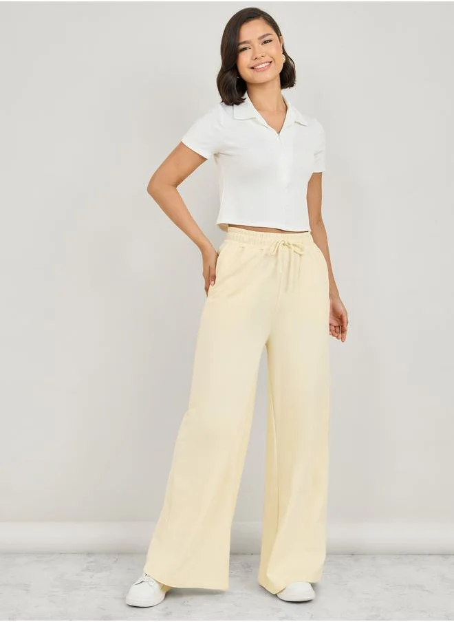 Styli High Rise Flared Open Hem Jogger
