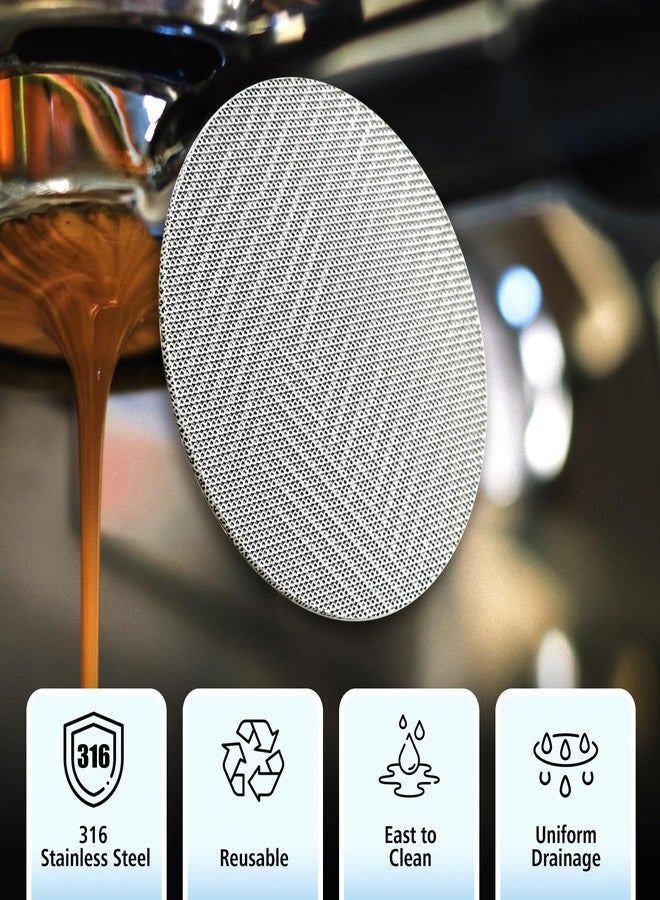 Rovella 2pcs Espresso Puck Screen 1.7mm Thickness Reusable Barista Stainless Steel Coffee Filter Mesh Plate for Coffee Portafilter Filter Basket (58.5mm, 150μm) - Image 4