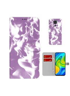 HuHa Case Cover For  Xiaomi Redmi Note 9 / 10X 4G Cloud Fog Pattern Horizontal Flip Leather Case with Holder & Card Slot & Wallet Purple 