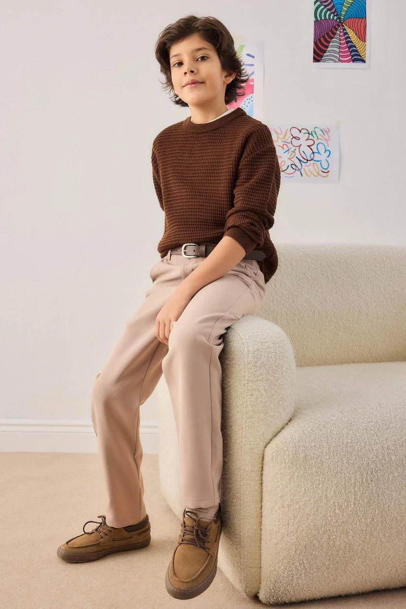 ديفاكتو Boy Regular Fit Crew Neck Pullover
