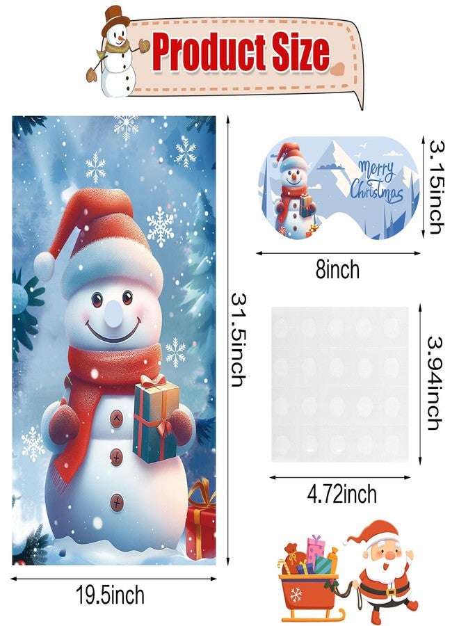 LOAVER Pin The Nose On The Snowman Christmas Holiday Reusable Game Poster with 36 Noses and 2 Blindfold for Kids Christmas Winter Party Game Activities Supplies - Image 2