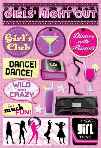 Karen Foster Design Acid and Lignin Free Scrapbooking Sticker Sheet, Girls Night Out - Image 4