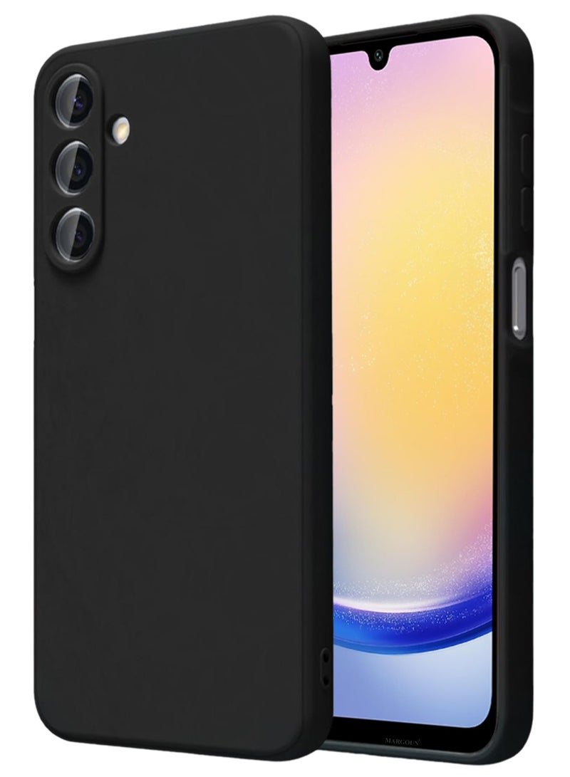CATANES Liquid Silicone Case for Samsung Galaxy A25 Protective Phone Case with Soft Anti-Scratch Microfiber Lining Utra Slim Drop Protection Phone Cover - Black - Image 2