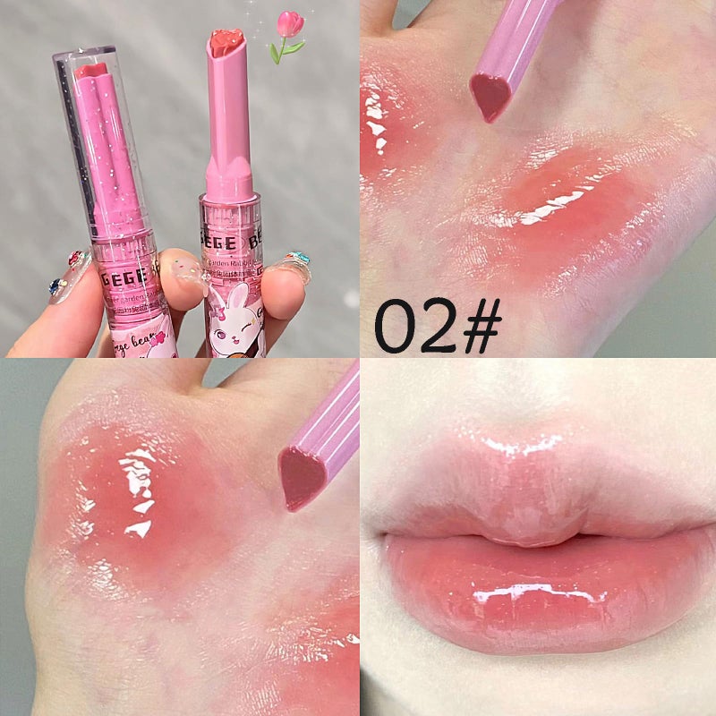 LuckNest 3 Colors Jelly Lipstick Gift Set, Tinted Heart Shape Lip Stain Lip Gloss, Mirror Hydrating Jelly Love Lipstick, Moisturizing Tinted Lip Balm, Vivid Color Glossy Lip Makeup for Girls (A) - Image 4