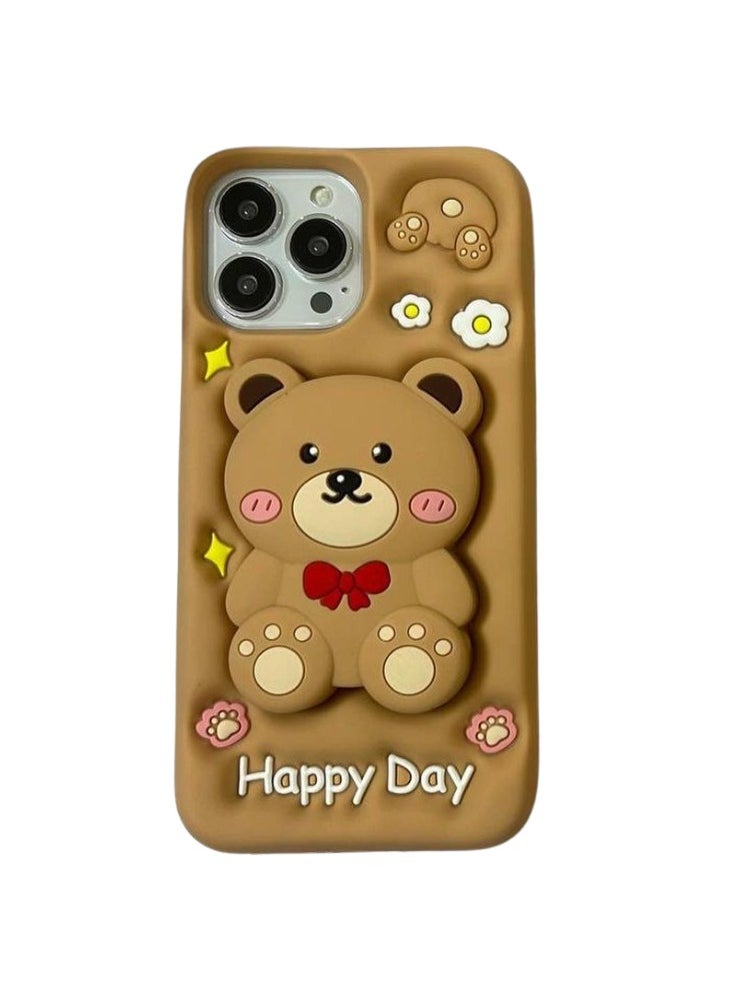 Lukadah iPhone 15 Pro Max Case | iPhone Back Cover, Reinforced Toughness, Scratch-Resistant, Teddy Bear Designed iPhone 15 Pro Max Cover for Girls 