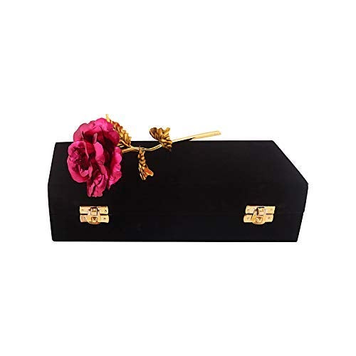 Lavanaya Silver®-Forever Love Pink Rose Artificial Flower, Velvet Box for Him, Her, Girlfriend, Boyfriend, Husband, Wife, Mother, Sister - Image 1