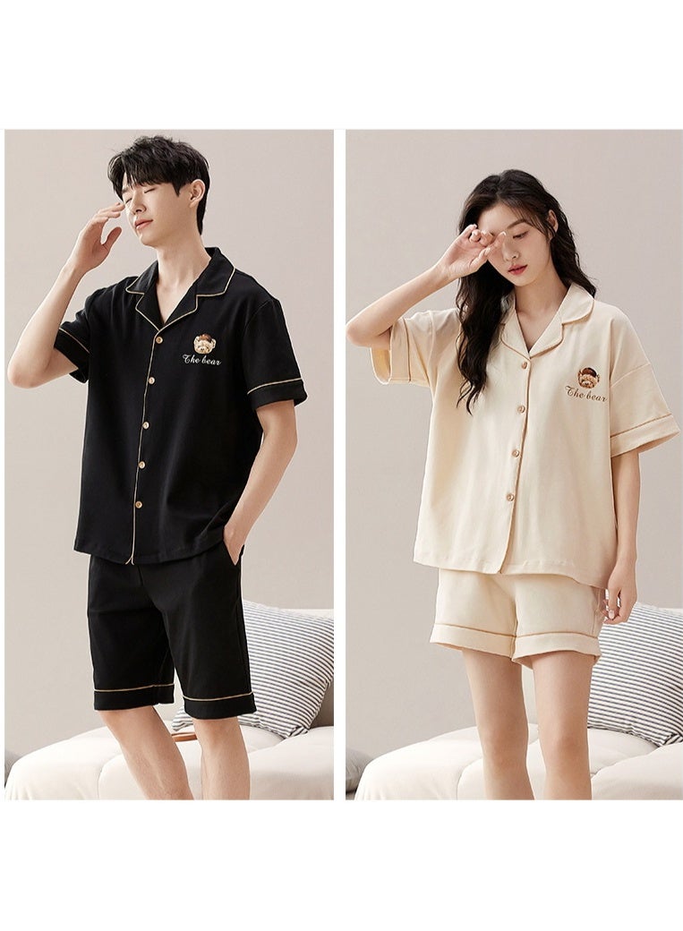 Summer  Shorts Pijamas Couple's Sleepwear Cotton Pajamas Fashion Casual Korean Loungewear Pajama Sets for Young - Image 2