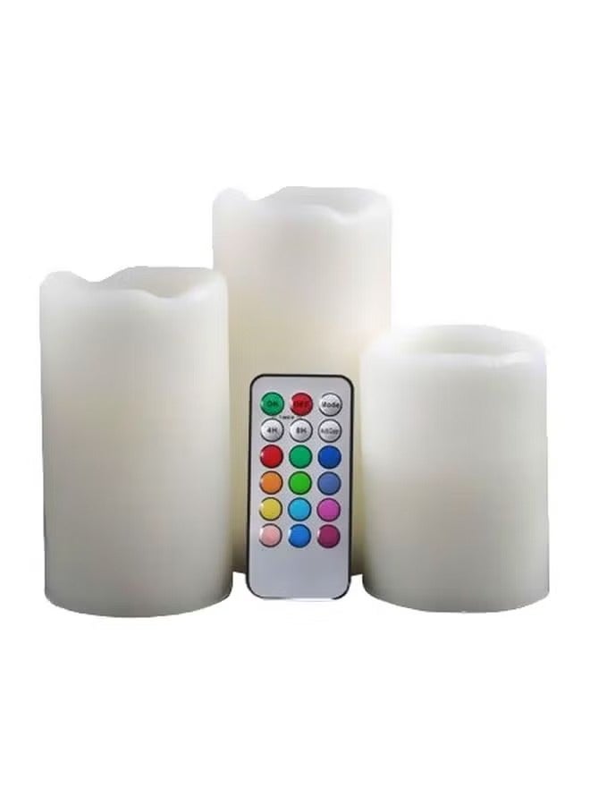 3-Piece Flameless Candle Red/Green/Blue - Image 1