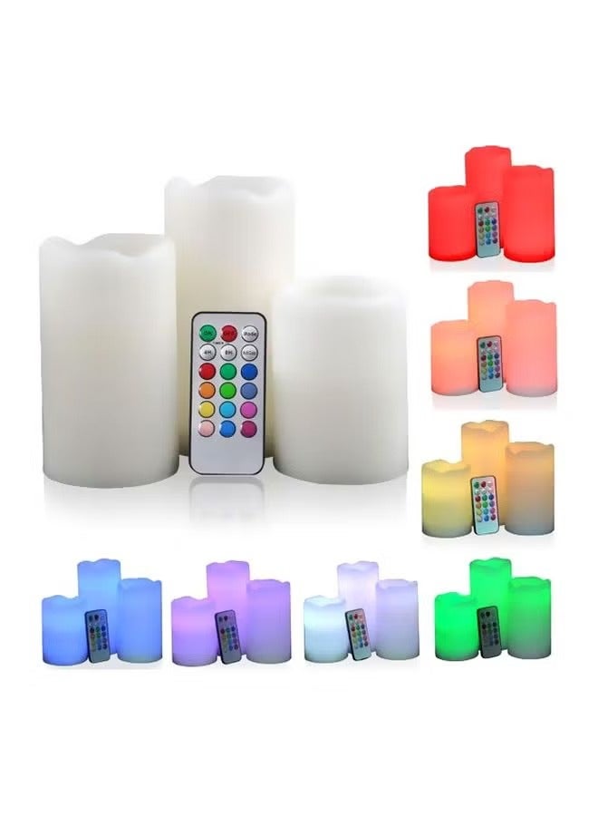 3-Piece Flameless Candle Red/Green/Blue - Image 3