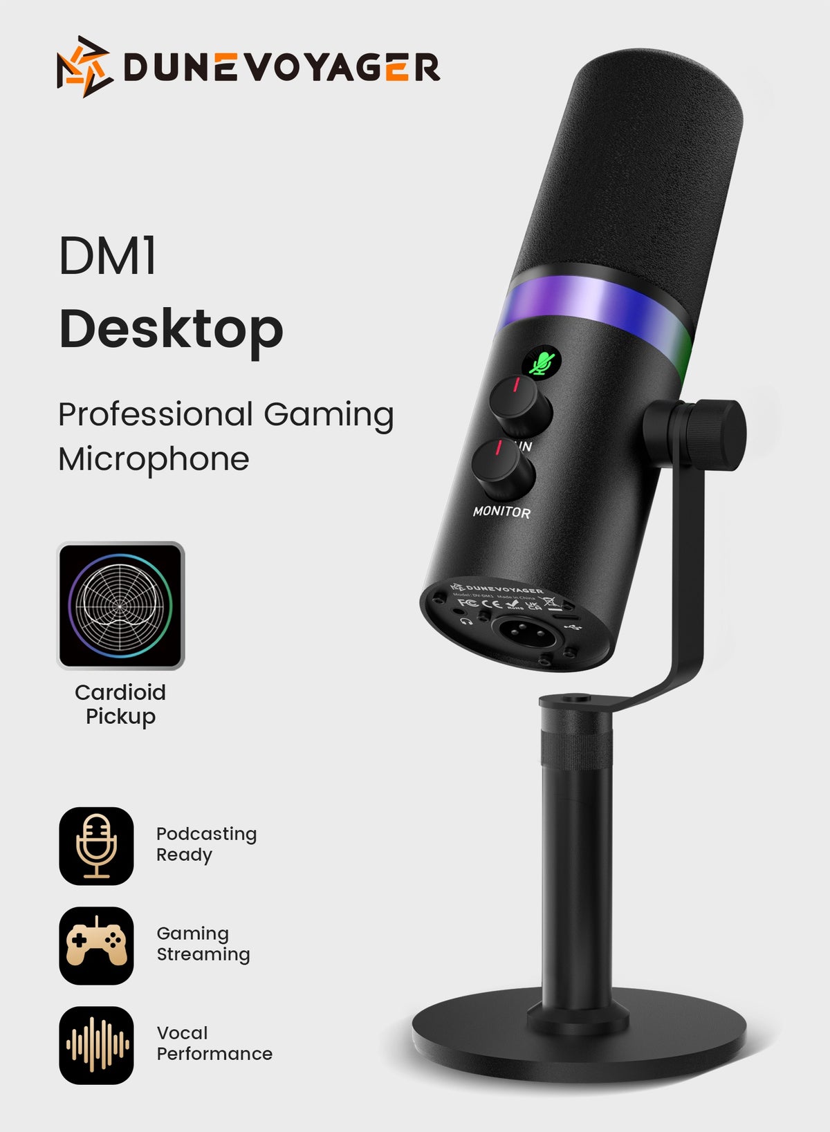 dunevoyager Dunevoyager DM1 Desktop Gaming Streaming Podcast Microphone xlr ZEC8A51E8D625CE9A9128Z