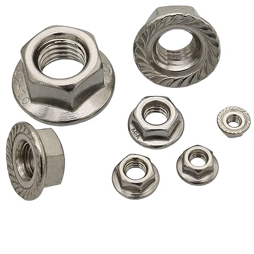 Raogoodcx 170Pcs M3 M4 M5 M6 M8 M10 M12 304 Stainless Steel Hex Flange Nuts Assortment Kit - Image 5