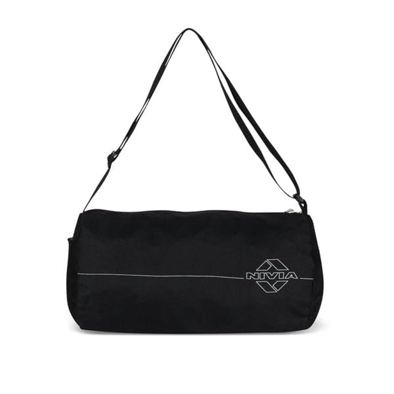 Nivia Basic Duffle Bag - Black Polyester - Image 1