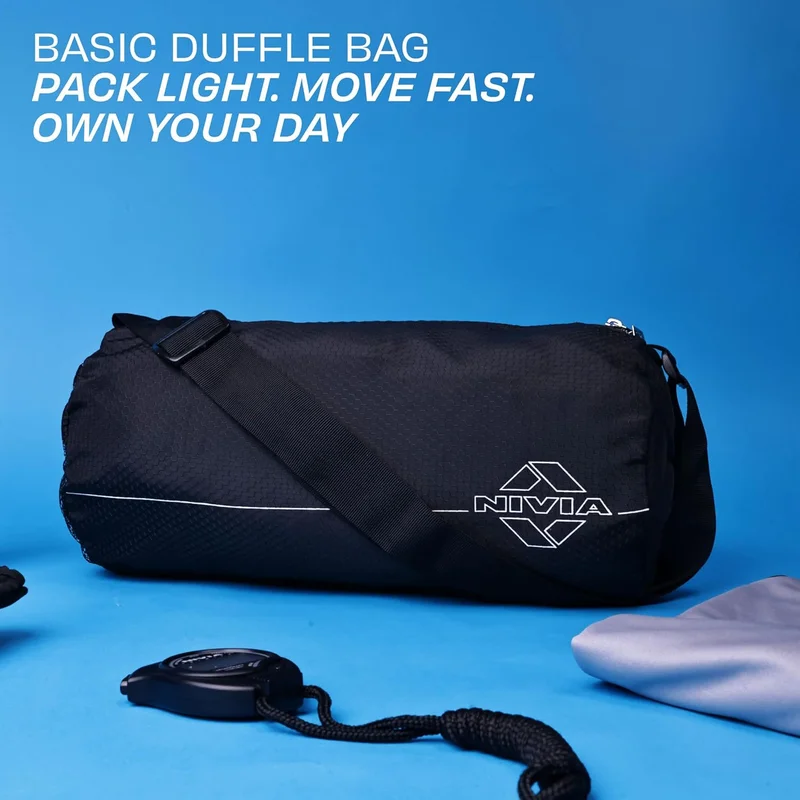 نيفيا Nivia Basic Duffle Bag - Black Polyester