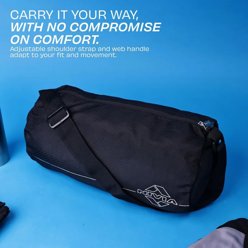 نيفيا Nivia Basic Duffle Bag - Black Polyester