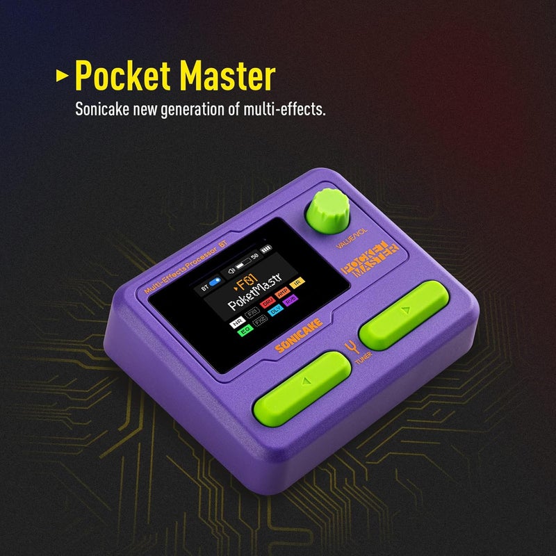 SONICAKE QME-10PP Pocket Master-Multi Effects Guitar Pedal with 9 Effects Modules 100 Drum Rhythms and Looper 100 Presets 20 Amp/Cab Electric Guitar Effects Processor OTG USB Audio Interface BT - Image 2
