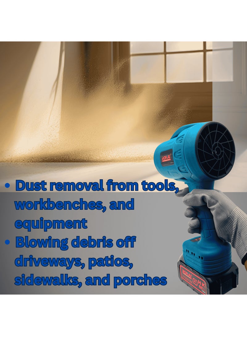 BONAI Portable Turbo Blower, 88V Cordless with 2 Rechargeable Batteries, High-Speed Air Blower for Multi-Purpose Cleaning, BN-HK59 - Image 2