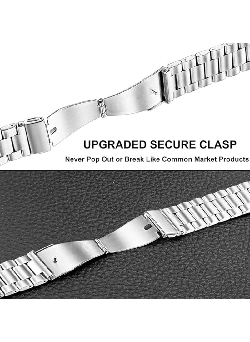 Generic - Stainless Steel BandCompatible with Huawei Watch GT4 46mm Replacement Wristband Metal Watch Band for Huawei Gt4 Watch Strap 22mm (Silver) - Image 1