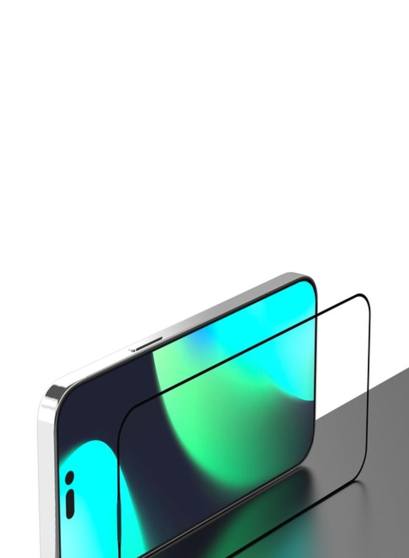 devia Van Series Full Screen Anti-Static Tempered Glass with Assist Tool for iPhone 14 Pro (6.1") - Black - Image 3