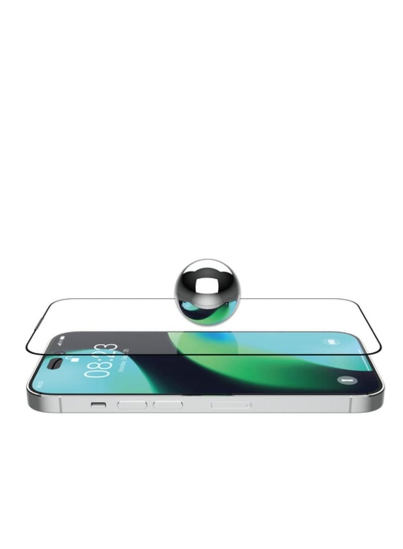 devia Van Series Full Screen Anti-Static Tempered Glass with Assist Tool for iPhone 14 Pro (6.1") - Black - Image 4