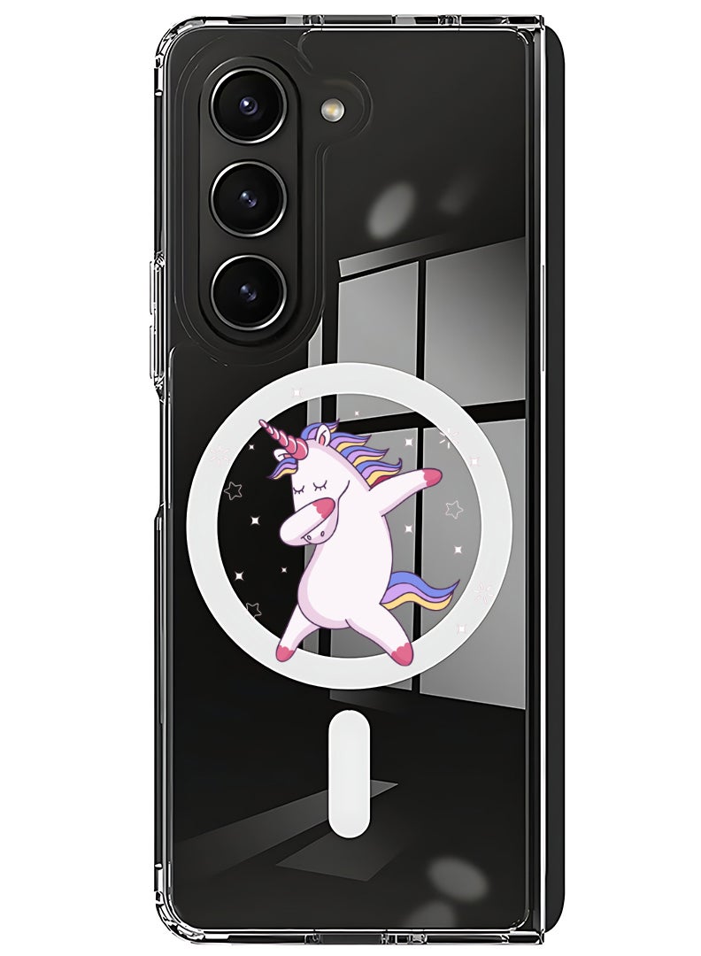 Theodor Magnetic Case for Samsung Galaxy Z Fold 6 Compatible with MagSafe Wireless Charging, Shockproof Phone Bumper Cover unicorn - Image 1