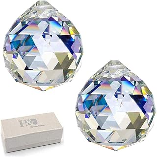 HD H&D Glass Crystal Prism Ball Pendant Suncatcher Rainbow Maker Hanging Crystal Ball Prism Pendants for Windows,2"/50mm,  - Image 1
