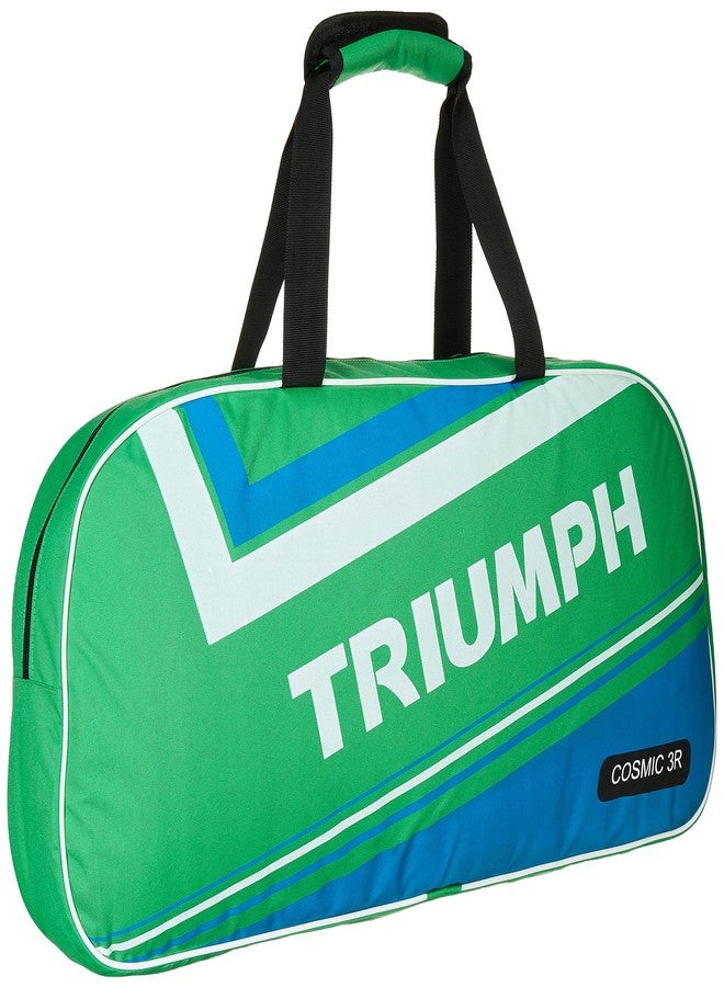 Triumph Wizard Graphite Hotmelt Light Weight Strung Badminton Racket with Cosmic-6R Double Compartment Badminton Bag Lime/Sky - Image 3