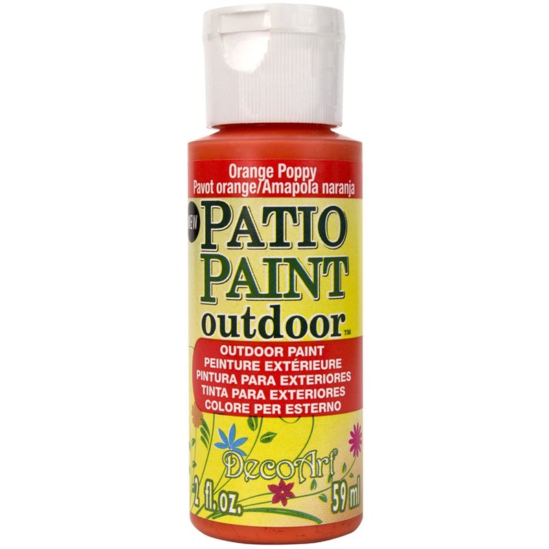 DecoArt DCP82-3 Patio Paint, 2-Ounce, Orange Poppy